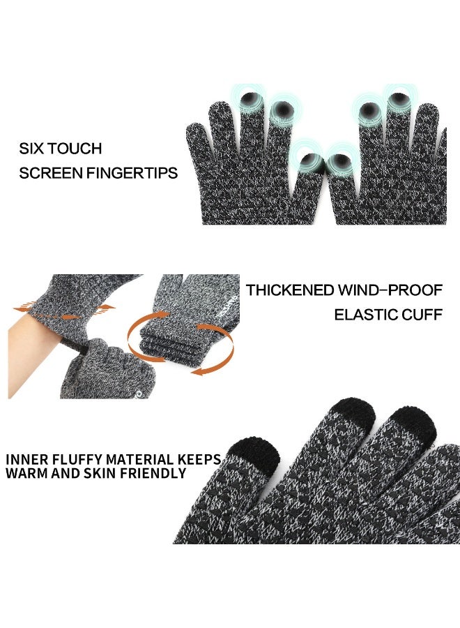 NIBEMINENT Winter Touch Screen Gloves for Men and Women, Thermal Knit with Anti-Slip Silicone Palm & Stretchy Polycotton for Running, Cycling, Driving - Image 3
